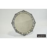 Goldsmiths and Silversmiths Co - Large Silver Circular Salver, with Shell and Piecrust Border,