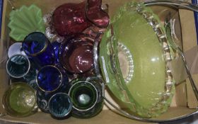 Assorted Coloured And Clear Glass, Odd Venetian Silver Overlaid,