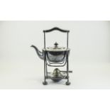 Arts and Crafts Christopher Dresser / Style Silver Plated Spirit Kettle and Stand.