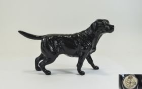 Royal Doulton Dog Figure ' Black Labrador ' Standing - Style Two. Issued 1990 - 1999.