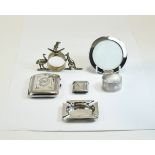 Small Collection of Silver Items comprising 1899 vesta case, small circular photo frame,
