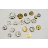 18 Watch/Pocket Watch Movements To Include Hudson Deluxe, Railway Timekeeper Nicobar Lever, Siro,