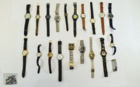 Mixed Lot Of Approx 40 Wrist Watches Sold As Spares/Repairs A/F