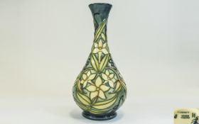 Moorcroft Modern Tube lined Large Baluster Shaped Vase ' Yellow Flowers ' Design. Date 1996. 9.