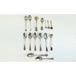 15 Silver Spoons Fully Hallmarked Comprising Rat Tail Teaspoon Sheffield W 1964 EV Viner's Ltd