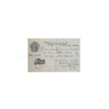Bank of England White Five Pound Note, Dated July 5, 1949. No 80 005705. Chief Cashier S. Beale.