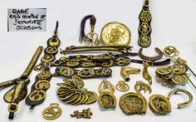Two Boxes Containing A Collection Of Horse Brasses And Related Items