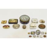 Collection Of 10 Trinket Boxes Including A Hallmarked Silver Box, Painted Boxes,