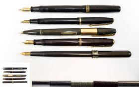 A Collection of Vintage Fountain Pens ( 5 ) In Total. Comprises 1/ Parker Duofold Fountain Pen. c.