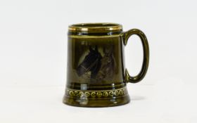 Ceramic Tankard Grand National 2003 Monty's Pass Winner Green earthenware tankard with gilt details