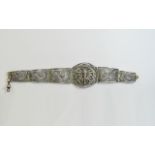 Antique - Ornate and Fine Handmade Silver Wire Worked Bracelet,