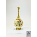 Royal Worcester Hand Painted Blush Ivory Globular Shaped Tall Vase ' Daisy's ' Spring Flowers