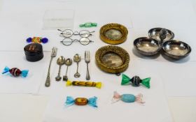 Collection Of Oddments To include wire framed spectacles,