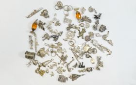 Quantity Of Vintage Charms, Approx 80 In Total To Include Silver, Hinged Etc.