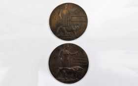 World War I Bronze Death Plaques ( 2 ) In Total.