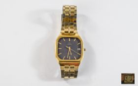 Omega - Seamaster Quartz Date-Just Gold Plated Gents Wrist Watch,