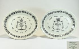 Grindley Royal Cauldon Passover ware 2 x Deep Oval Platters,