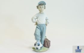 Lladro Porcelain Figurine ' Rotary International ' Starting Forward Soccer Boy ' Model No 7605.