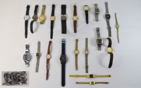 Mixed Lot Of Approx 40 Wrist Watches Sold As Spares/Repairs A/F