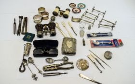 Mixed Lot Of Collectibles To Include 2 Pairs Of Opera Glasses, Knife Rests,