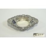 Victorian Silver Ornate Embossed Bon Bon Dish. Hallmark Chester 1897.