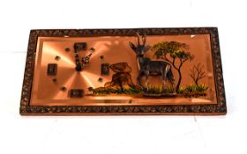 Gastone Copper Creations Wall Clock With 3D Gazelle African Theme.