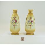 Pair of Fieldings Devonware 'Spring' Vases. 10 inches in height.