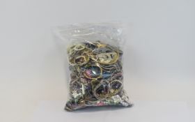 Large Bag Of Costume Jewellery >5kg Assorted Mix, May Include Rings, Necklaces, Beads, Brooches,