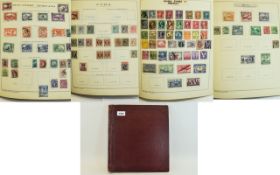 Green springback Derwent stamp album containing stamps from Hungary, Italy,