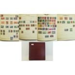 Green springback Derwent stamp album containing stamps from Hungary, Italy,
