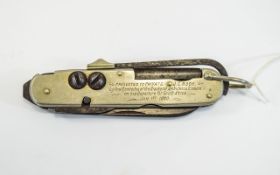 Military Interest Utility Knife Presented To Private J Crook By His Comrades Of The Blackpool