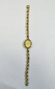 Ladies 18ct Gold Bueche Girod Wristwatch, Oval Shaped Gilt Dial,