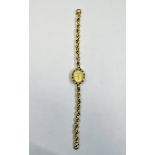 Ladies 18ct Gold Bueche Girod Wristwatch, Oval Shaped Gilt Dial,