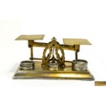 Samuel Mordan & Co Government Brass Postal Scales, Complete with Weights and Rates of Postage.