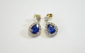 Pair of Ladies 9ct Gold Drop Earrings ,