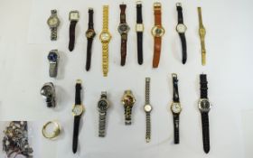 Mixed Lot Of Approx 40 Wrist Watches Sold As Spares/Repairs A/F