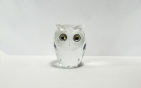 Swarovski Cut Crystal Figure ' Large Barn Owl ' Woodlands Friends Collection,