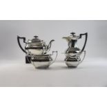 John Round 1912 Art deco solid Sterling silver four piece tea / coffee service.
