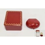 Omega Watch Box Red Velvet Lined Oyster Shape Together With A Cartier Clock Box