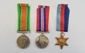 World War II Trio of Military Medals - George VI - Defence Medal 1939 / 1945,