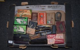 Collection of Old Assorted Collectables including cut throat razors and clippers.