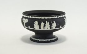 Wedgwood Black Jasper Imperial Bowl Large bowl in traditional applied pattern housed in original