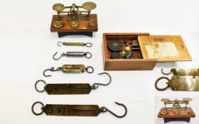 Mixed Lot Comprising Wooden Based Brass Scales,