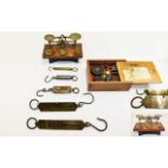 Mixed Lot Comprising Wooden Based Brass Scales,