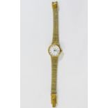 Raymond Weil 18ct Gold Plated Quartz Ladies Wrist Watch with Integral 18ct Gold Plated Mesh