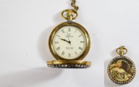 Omega - Top Quality Replica 1882 Stem Wind Full Hunter Pocket Watch with Very Ornate Metal Case and