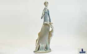 Lladro Porcelain - Impressive and Tall Figurine ' Diana ' Elegant Girl with Fawn ' Model No 4514.