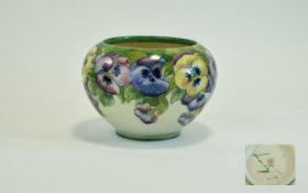 James Macintyre William Moorcroft Signed Bowl / Vase - Pansy Design.