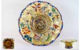 French 19th Century - Brightly Painted and Enamel Coronet Shaped Glass Bowl,