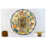 French 19th Century - Brightly Painted and Enamel Coronet Shaped Glass Bowl,